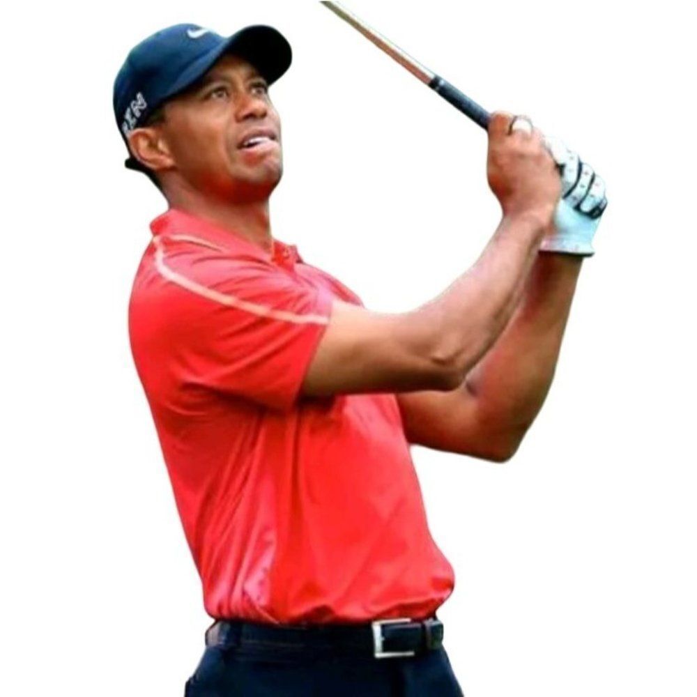 Nike Tiger Woods Collection TW Glow Polo Golf Shirt‎ M 639822-657 DRI-FIT Red